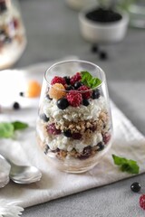 Desert with cookie and berries 