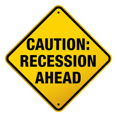 Caution Recession Ahead Road Sign Illustration