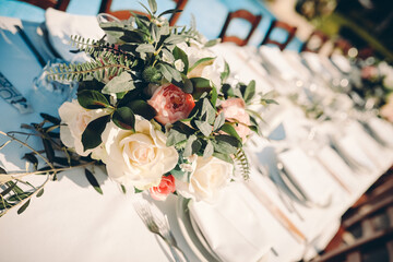 wedding bouquet on the table