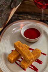 Camembert fries with cranberry sauce