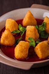 Camembert fries with cranberry sauce