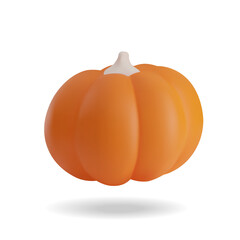 Pumpkin on a white isolated background 3d icon.