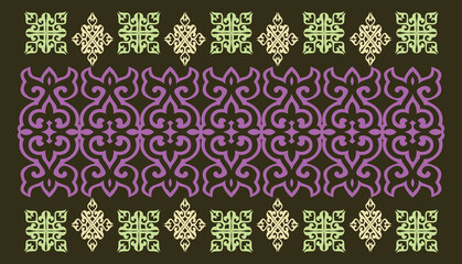 Ethnic patterns. Traditions of nomads, Kazakh steppes, Asian Mongolian Caucasus
