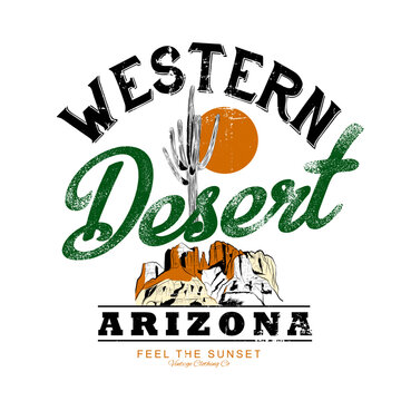 Feel the sunset vibes, Arizona western Desert road kings, Road trip explore at the desert print design.