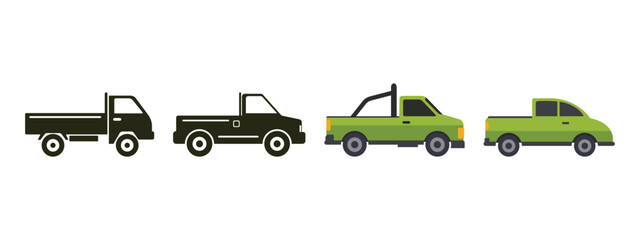 Pickup truck icon set design template vector isolated illustration © Vectorsoft