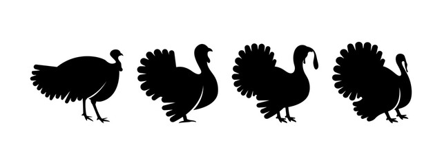 Turkey icon set design template vector isolated illustration
