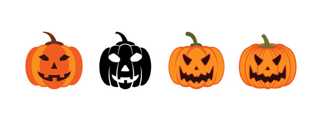 Pumpkin icon set design template vector isolated illustration