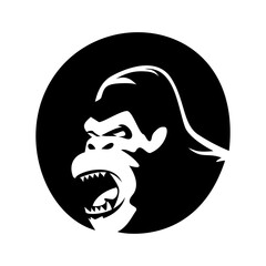 gorilla logo template. wild strong animal sign and symbol.