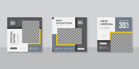 Minimalist social media post template for digital marketing and sale promo. fashion advertising. banner offer. mockup photo vector frame illustration