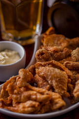 Deep-fried chicken legs and wings