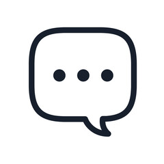 Message icon outline style UI UX design element, web pictogram, mobile app, promo tag, videocall interface. Vector 10 eps