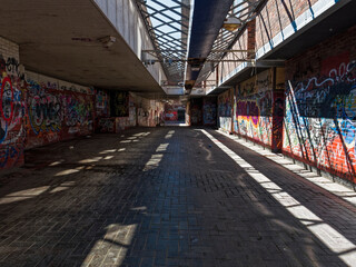 Newcastle upon Tyne, old walkways with graffitti
