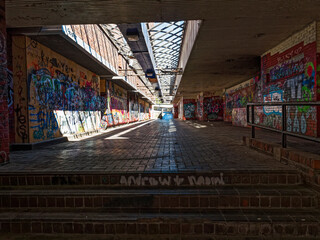 Newcastle upon Tyne, old walkways with graffitti