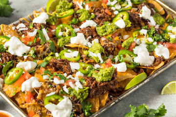 Homemade Mexican Shredded Beef Nachos