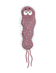 Colorful bacteria and viruses with different emotions. Funny cartoon microbe.
