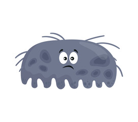 Colorful bacteria and viruses with different emotions. Funny cartoon microbe.
