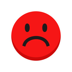 Fototapeta premium Sad face emoji isolated on white background. Vector illustration 10 eps