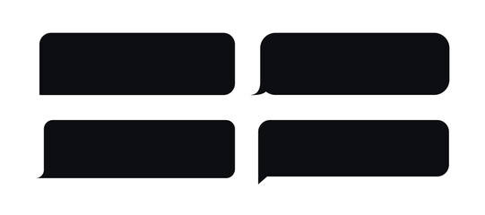 Fototapeta premium Set of bubble messages template black style for website, mobile chat application, chat speech bubble. Communication mobile app design. Chat app. Sms message icon. Vector Illustration 10 eps