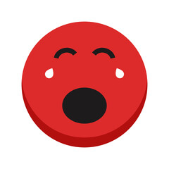 Unspeakable face isolated on background, pain face icon, fearful symbol. Vector Illustration 10 eps