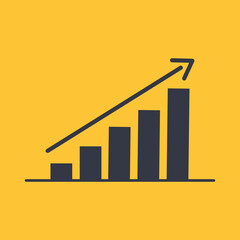 Statistics curve growing up. Perfect to showing Profit and Goals on Good Business.