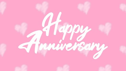 Happy Anniversary writing with heart background, colorful, cheerfull, invitation card, celebration banner