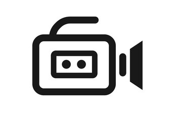 Camera icon line stlyle isolated on white background. 10 eps