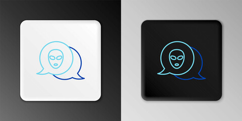 Line Alien icon isolated on grey background. Extraterrestrial alien face or head symbol. Colorful outline concept. Vector