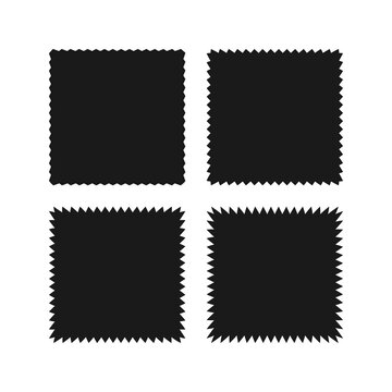 Zigzag Edge Square Shapes Icon Set