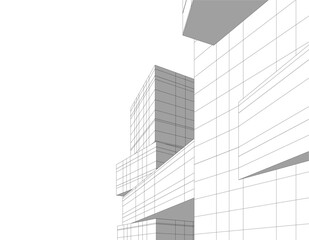 Fototapeta premium sketch of modern building