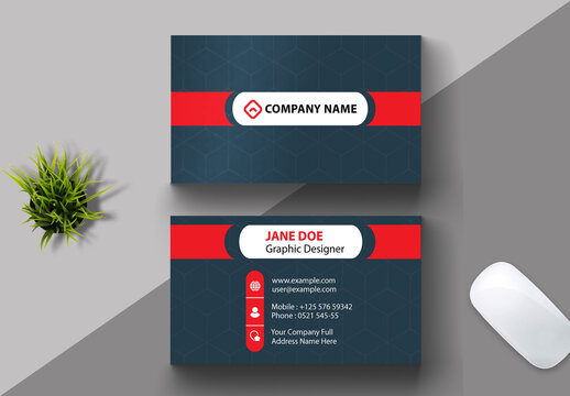 Red Corporate Business Card Layout