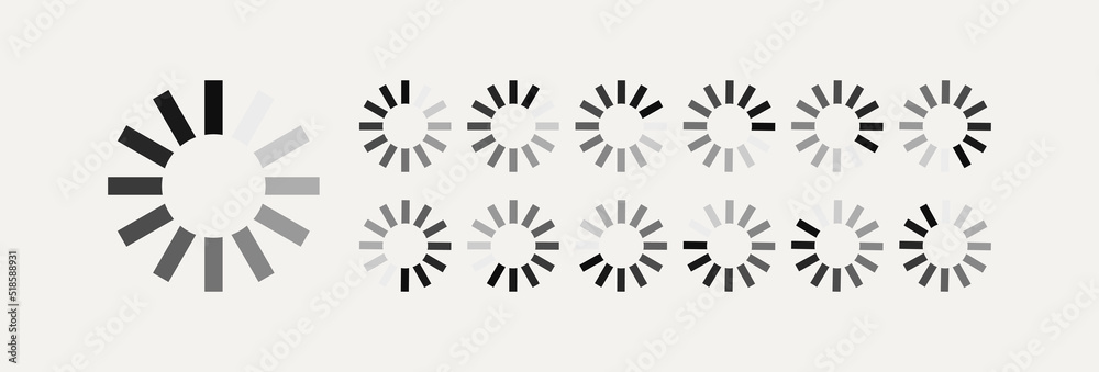 Poster loading vector symbol for motion design, animation isolated on white background. load symbol, downlo