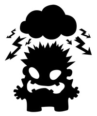 Angry Thunder Head Stencil