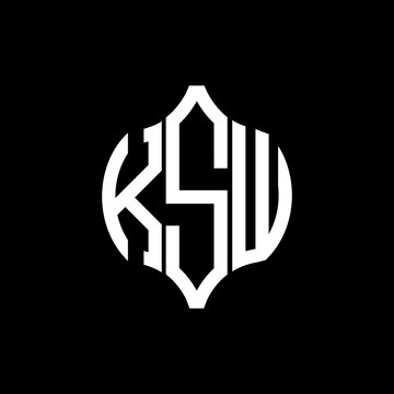 KSW letter logo. KSW best black background vector image. KSW Monogram logo design for entrepreneur and business.

