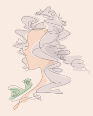 Silhouette woman line art style vector illustration design.EPS10.