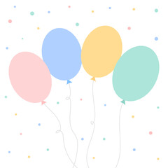 Flat icon balloons isolated on white background. Vector illustration.