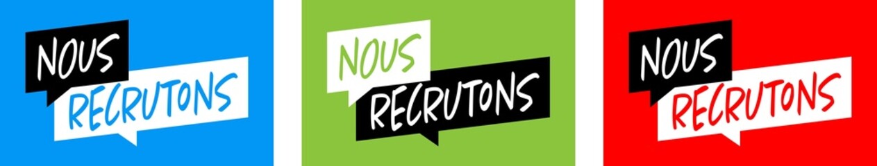 Naklejka premium Nous recrutons