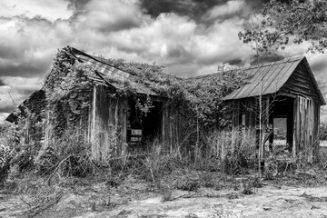 Fototapeta na wymiar Old abandoned farmhouse