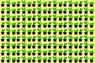 Vector background of many cacti