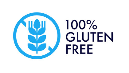 Gluten free vector label for food emblem, stamp, seal, badge, packaging. Healthy natural organic product. 10 eps