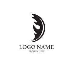 feather logo with vector style template