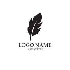 feather logo with vector style template