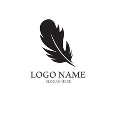 feather logo with vector style template