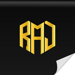 RAJ letter luxury logo design on black background. RAJ creative initials letter logo concept. RAJ letter design.
 - obrazy, fototapety, plakaty