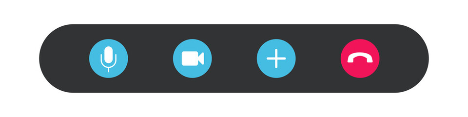 Obraz premium Videocall icon vector line set for app, online business webinar, learning conference. 10 eps