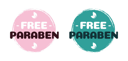 Free paraben vector label for cosmetic natural ingredients, eco friendly, skincare health safe product no paraben. 10 eps