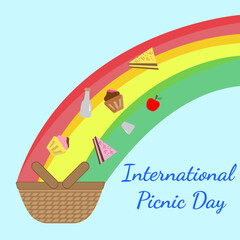 International picnic day celebrations, vector, flat design