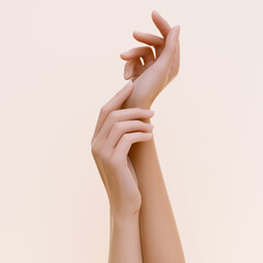 Beauty hands, refined beautiful female hands, 3d rendering