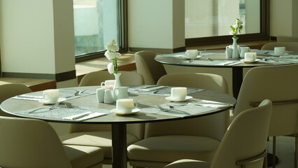 Interior design of a hotel dining restaurant