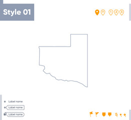 La Pampa, Argentina - stroke map isolated on white background. Outline map. Vector map