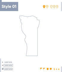 San Luis, Argentina - stroke map isolated on white background. Outline map. Vector map